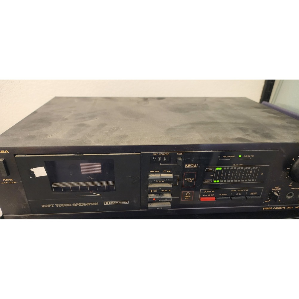 Toshiba PC-G22 Stereo Cassette Deck Vintage Black Metal Tape Dolby NR Japan